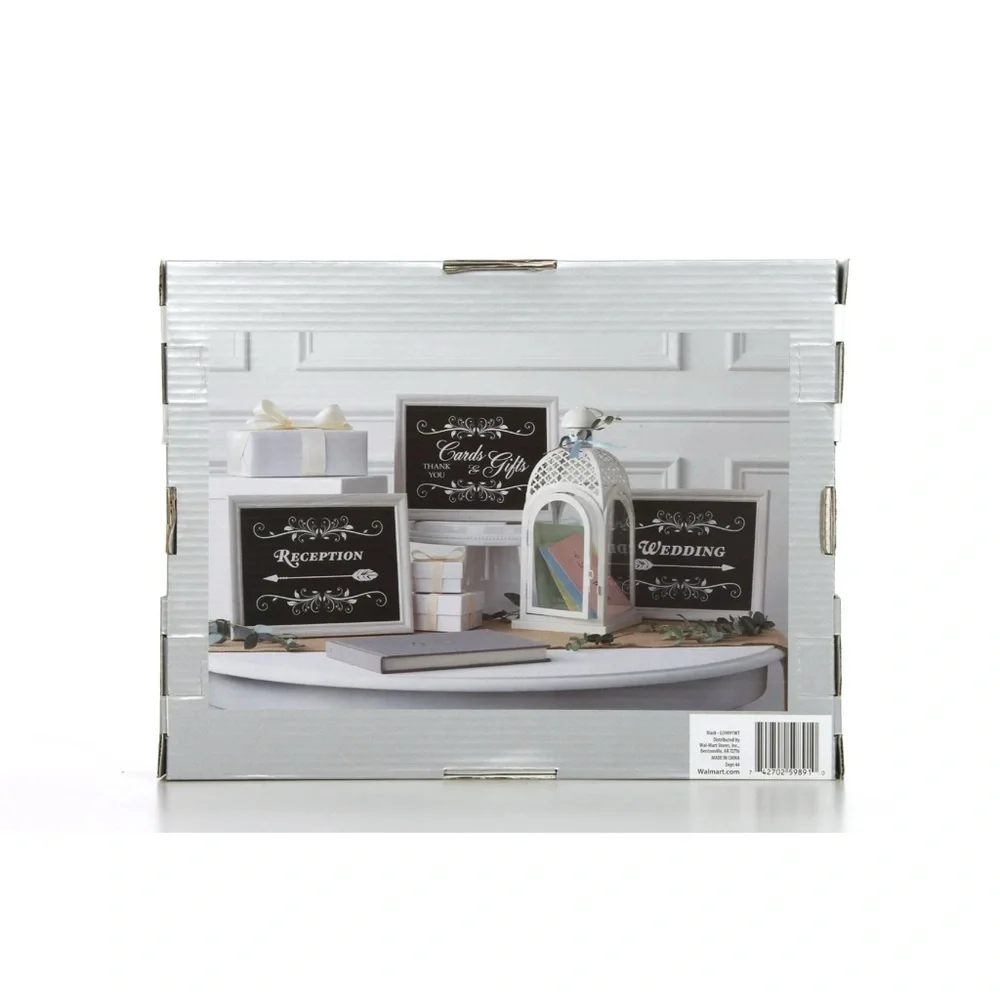 BNIB Hosley 3 Pack of Farmhouse White Wedding Signage 11.5 Inch Long